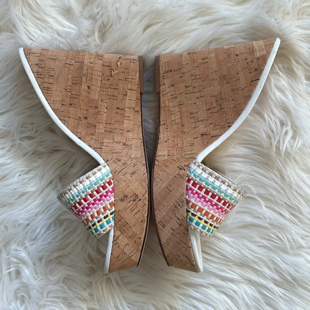 Veronica Beard NWOB Dali Raffia Wedge Sandals Snow Multi 11 - Picture 4 of 12